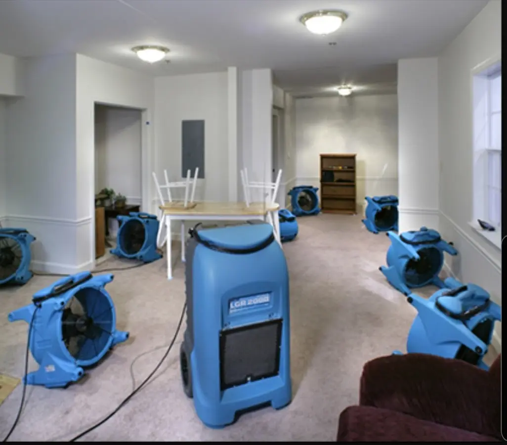 Air movers and dehumidifier setup for Water Extraction & Removal in Shawangunk